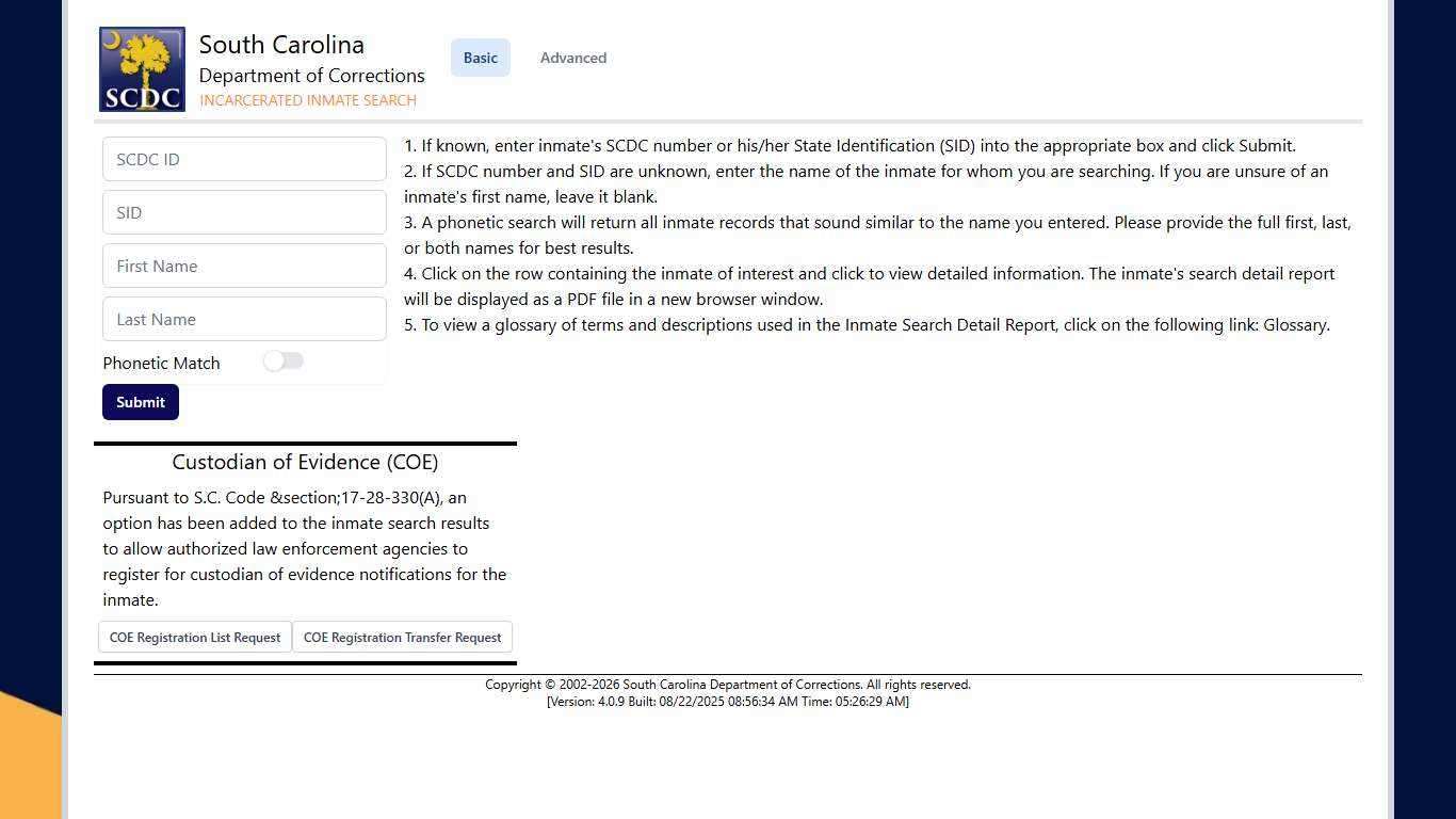 Incarcerated Inmate Search